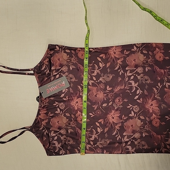 NWT ROMWE Women's Burnt Red, Purple Florals Maxi Dress Holiday,festival Size L - Picture 5 of 6